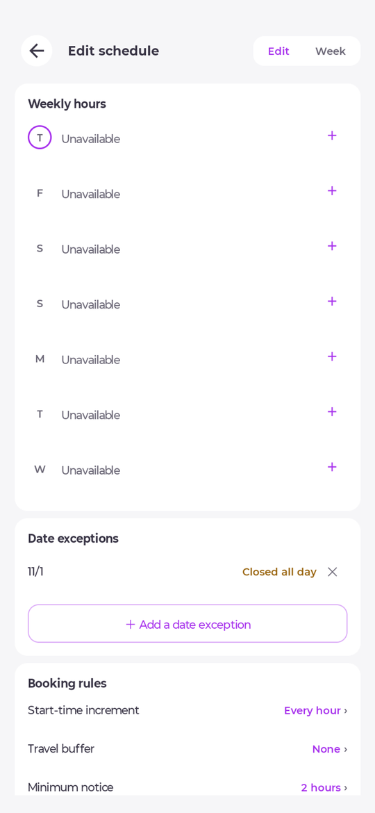 可约时间编辑器:每周网格